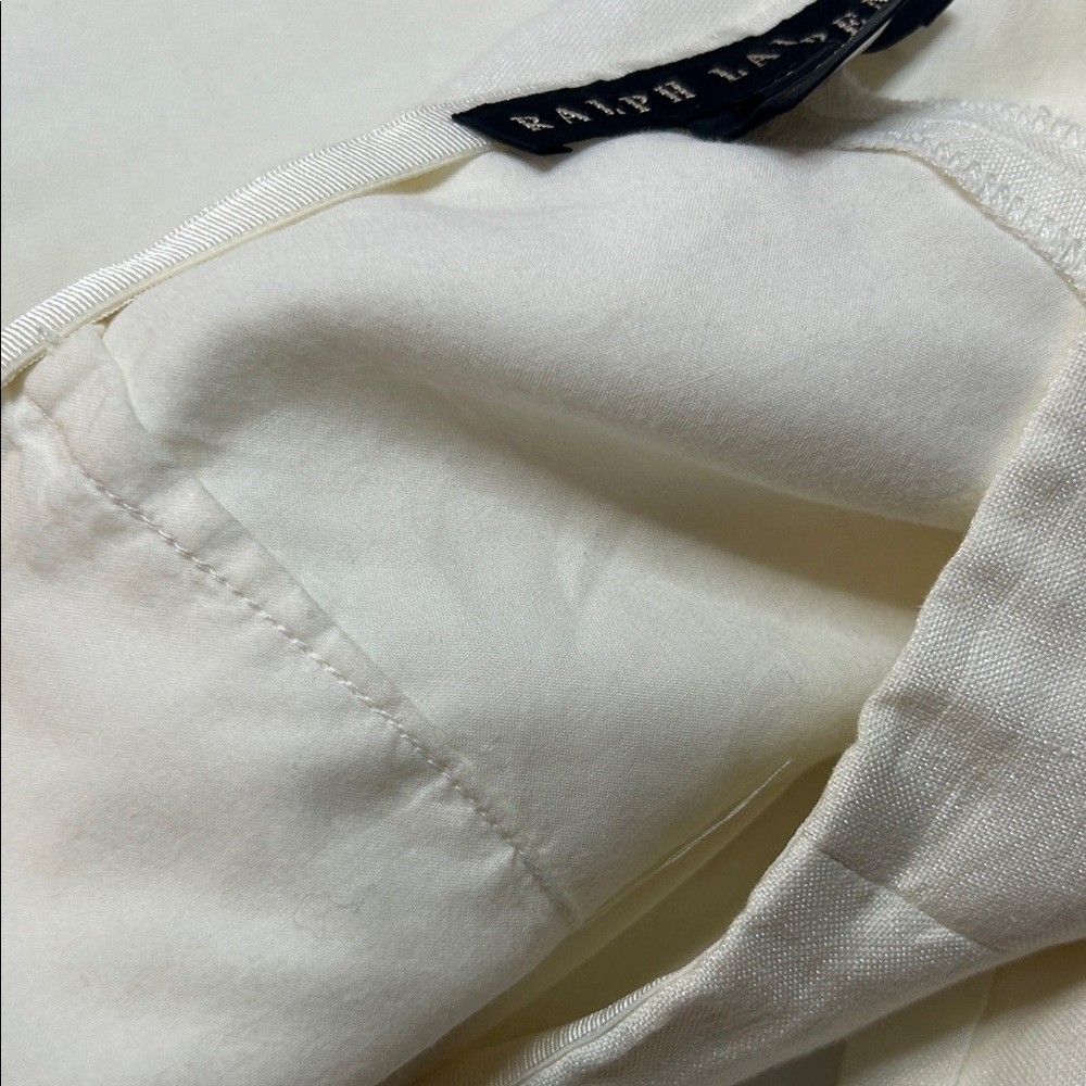Ralph Lauren Black Label white Linen Ankle Wide Leg Pants - Picture 7 of 8